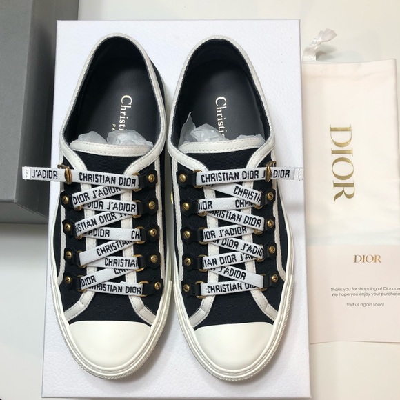 Dior Shoes - (sold)Walk'N'Dior Sneaker
Black Cotton Canvas 37 Size